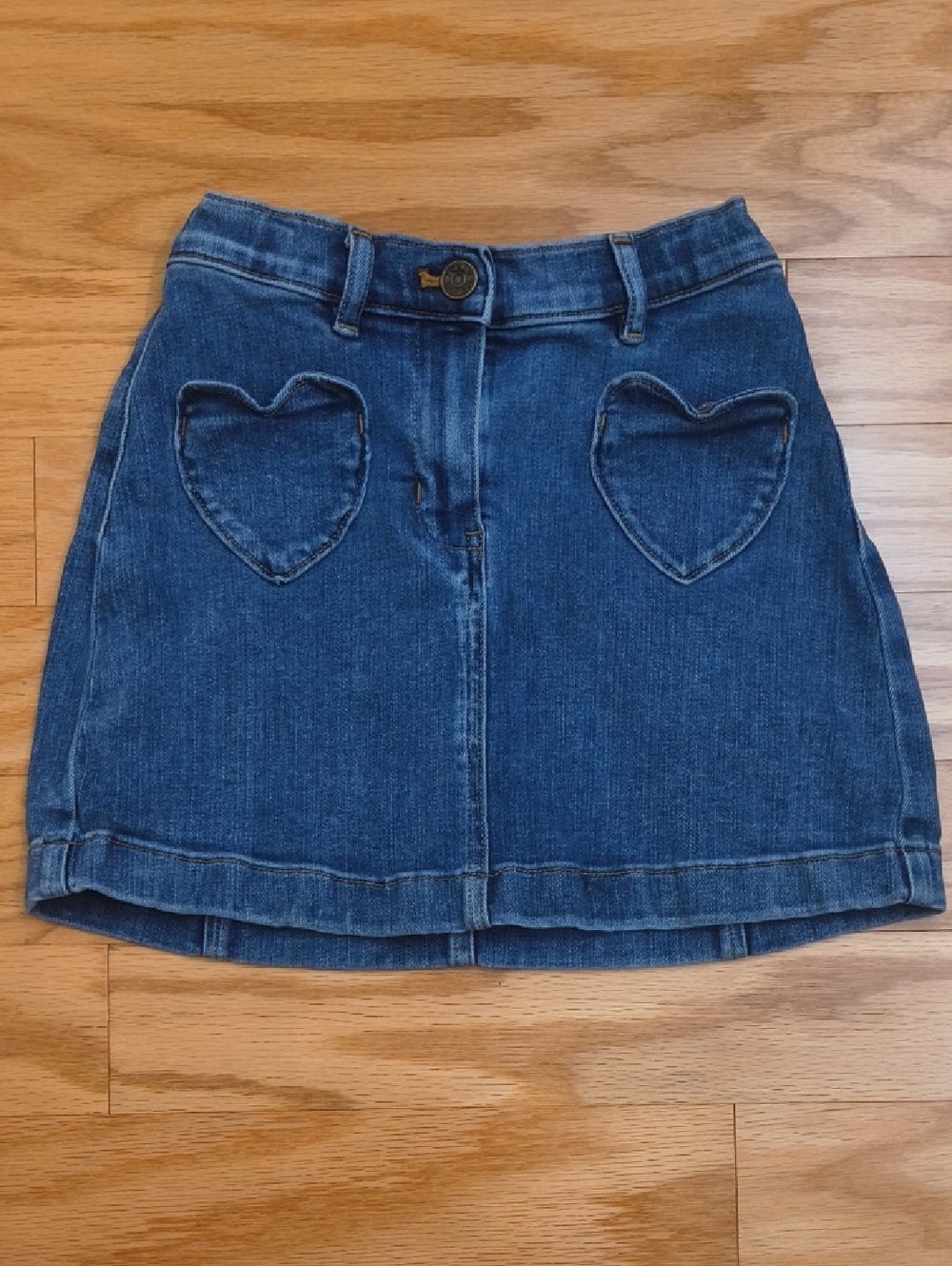Crewcuts Heart-Pocket Denim Skirt Size 7 GU